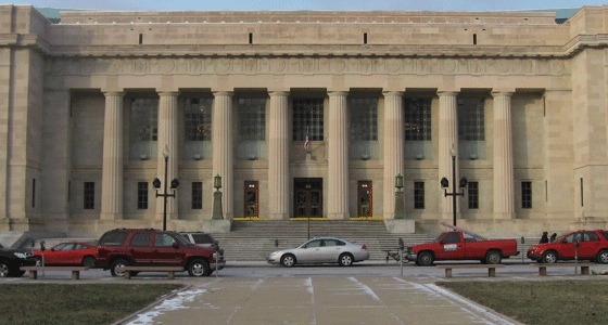 An outside view of the Marion County Public Library entrance.