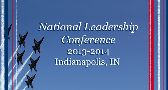 Jets on a blue sky with the text National Leadership Conference 2013-2014 Indianapolis, IN.