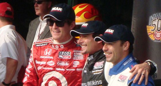 2011 Indy 500 qualifiying drivers Scott Dixon, Alex Tagliani, and Oriol Servia.